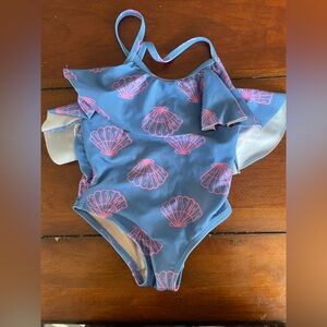 Tea Collection shell scalloped bathing suit.